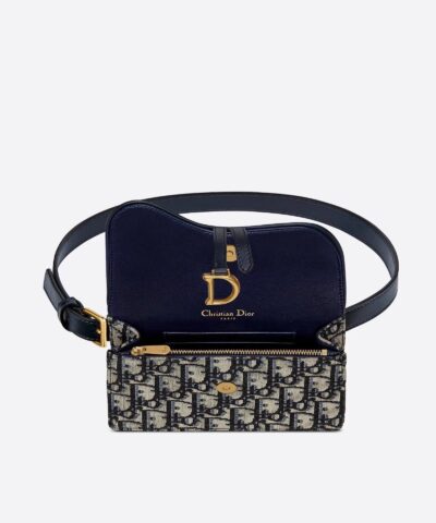 Dior Blue Dior Oblique Jacquard Saddle Belt Pouch 20246717 1