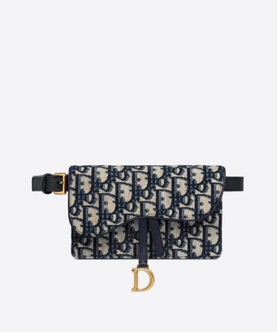 Dior Blue Dior Oblique Jacquard Saddle Belt Pouch-20246717