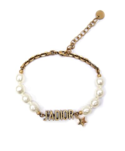 Dior JAdior Bracelet In Antique Gold Metal And Pearls 20257719 1