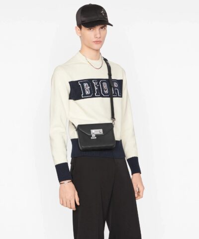 Dior Mens Black Smooth Calfskin Messenger Pouch 20248135 1