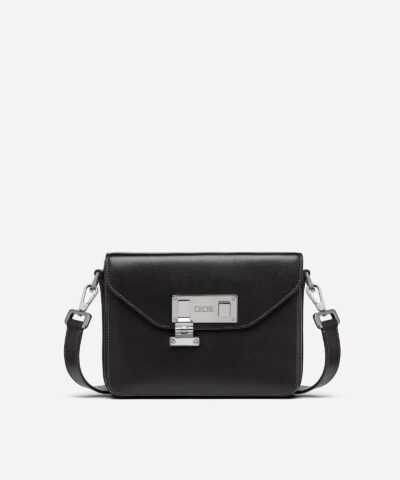 Dior Men's Black Smooth Calfskin Messenger Pouch-20248135