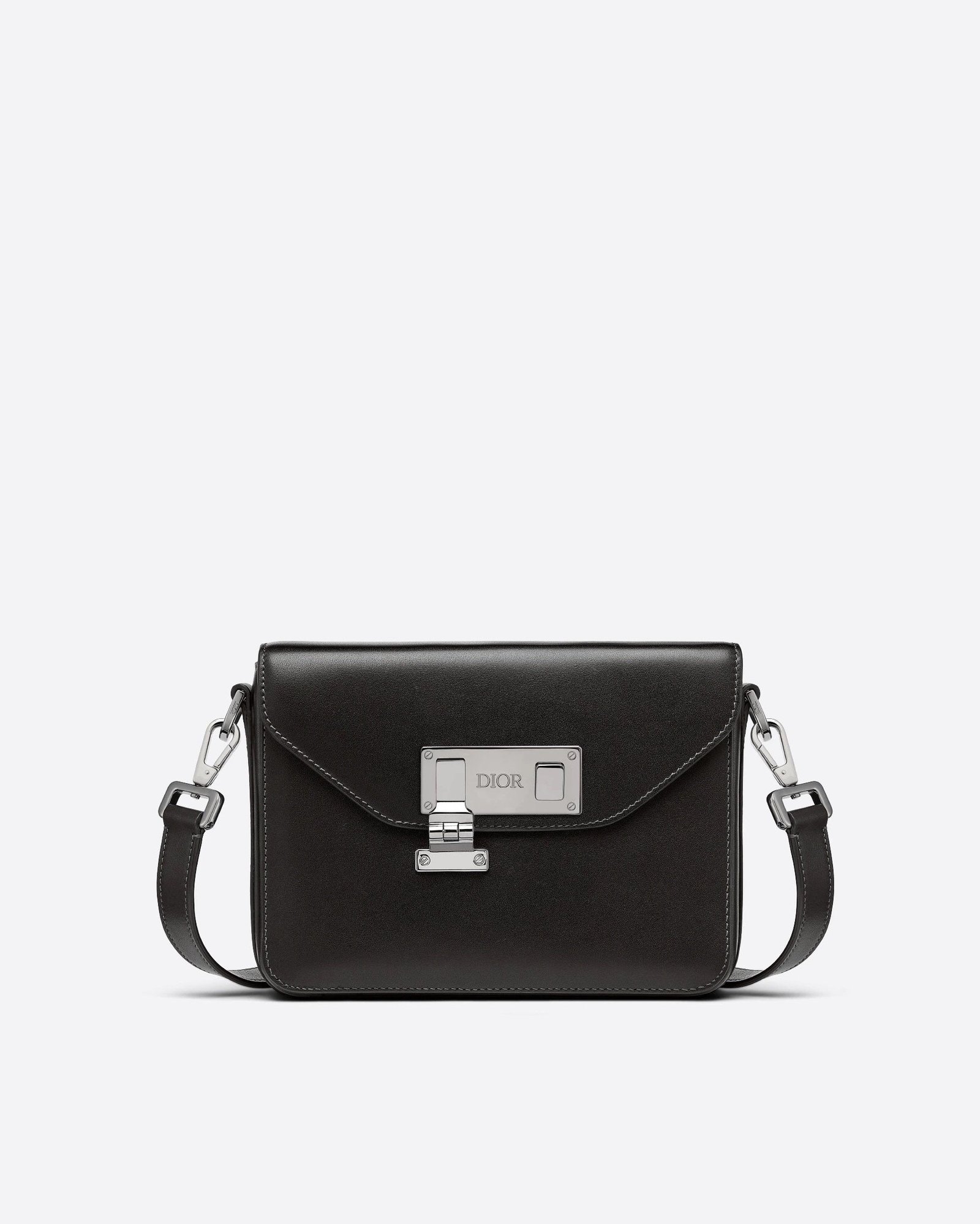Dior Men's Black Smooth Calfskin Messenger Pouch-20248135