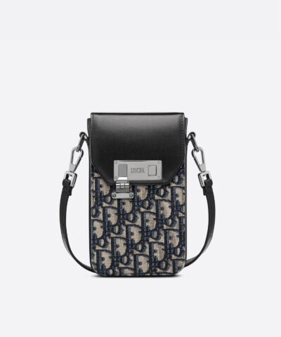 Dior Men's Black Smooth Calfskin Vertical Pouch-20248070