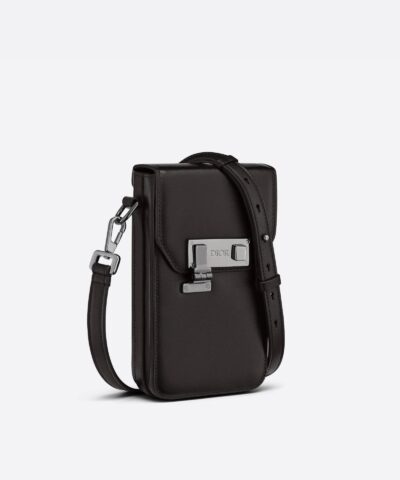 Dior Mens Black Smooth Calfskin Vertical Pouch 20248077 1