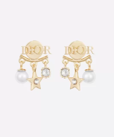 Dior Pearl Crystal Dio(r)evolution Earrings Aged Gold-20257635