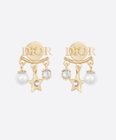 Dior Pearl Crystal Diorevolution Earrings Aged Gold 20257635 5