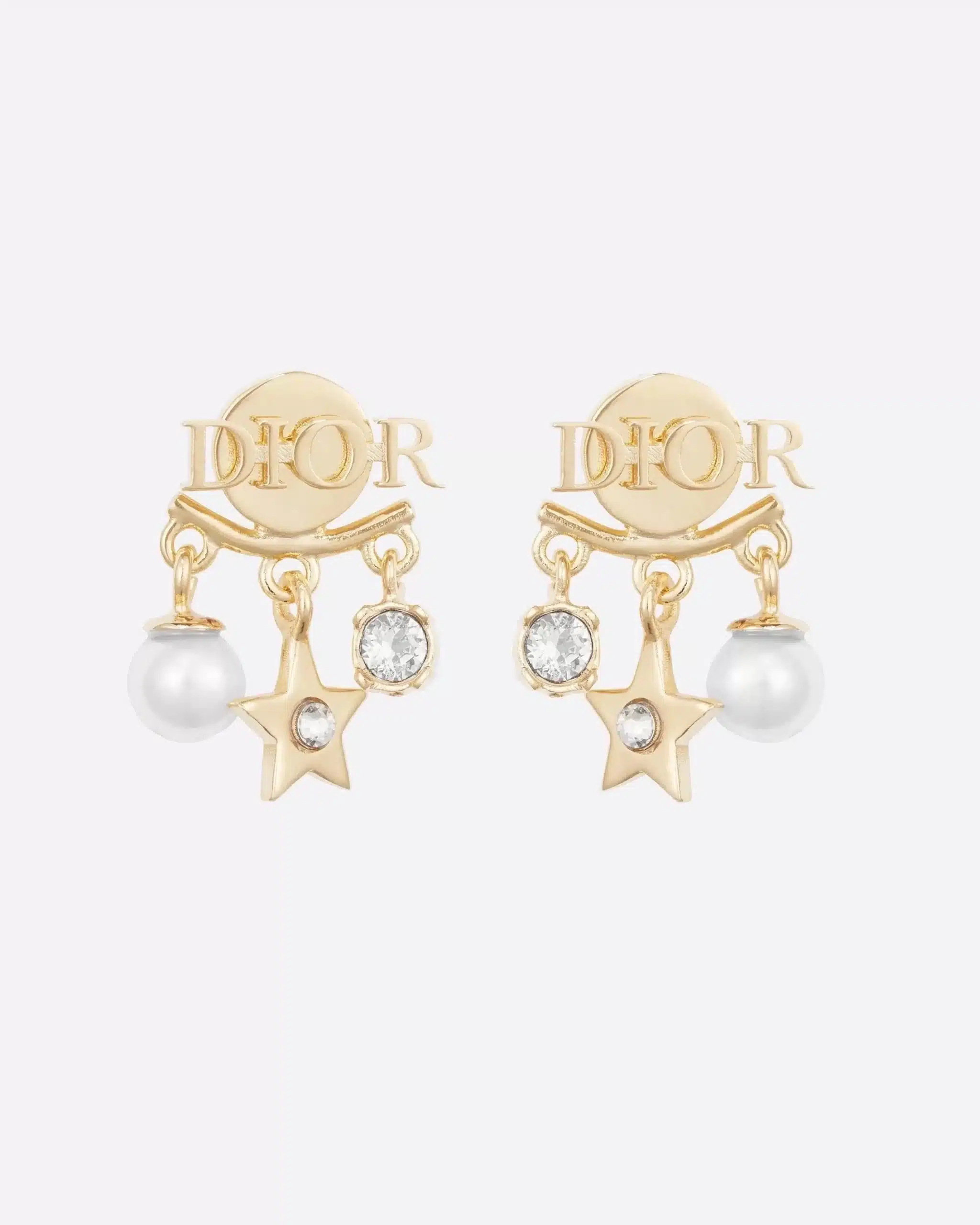 Dior Pearl Crystal Dio(r)evolution Earrings Aged Gold-20257635