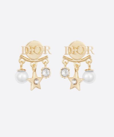 Dior Pearl Crystal Dio(r)evolution Earrings Aged Gold-20257636