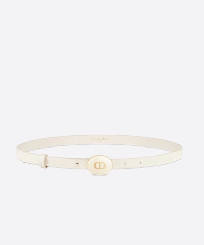 Dior Teddy-D Belt Ivory Smooth Calfskin, 15mm-20256100
