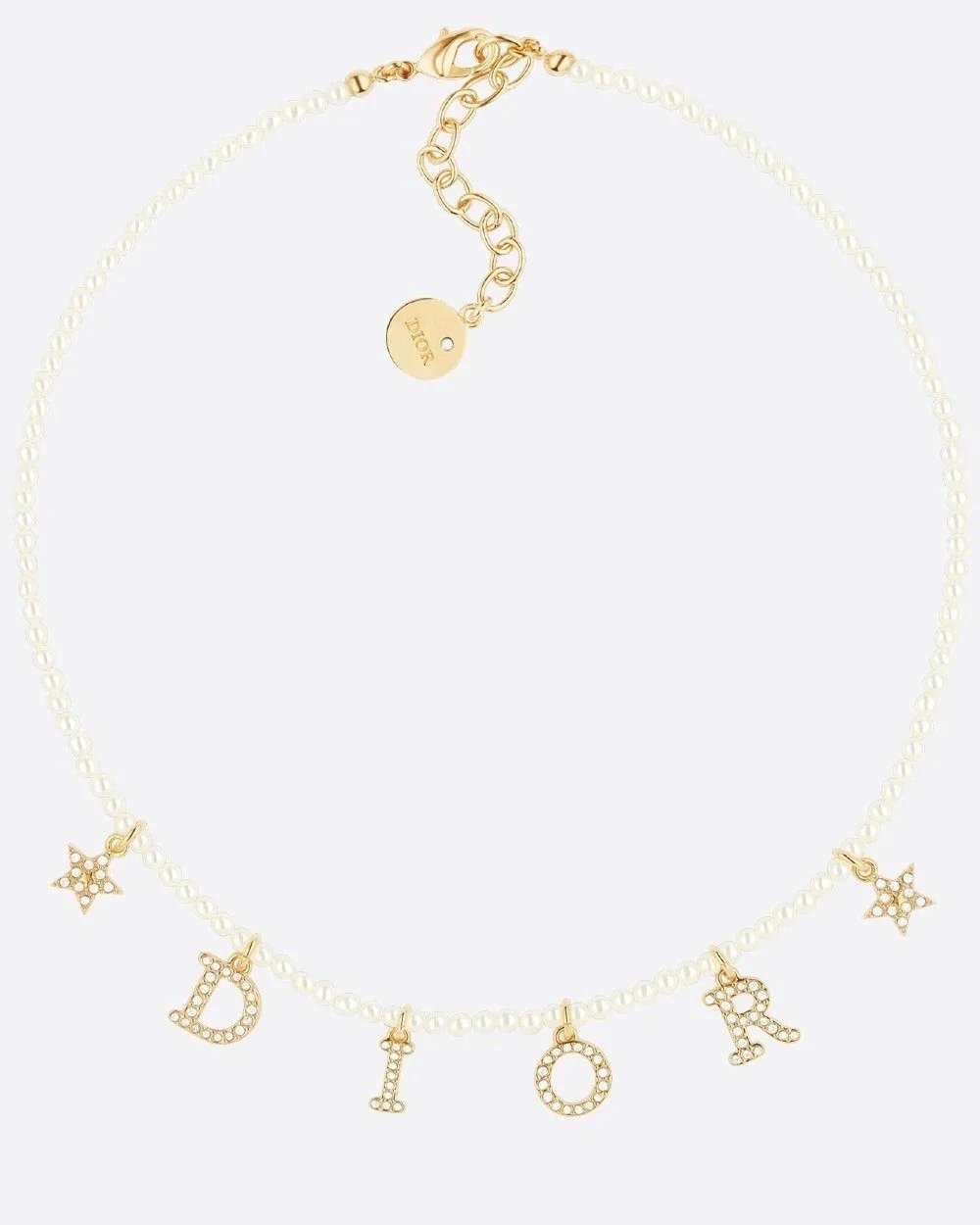 Alternative view of Dio(r)evolution Necklace White Resin Pearls And White Crystals