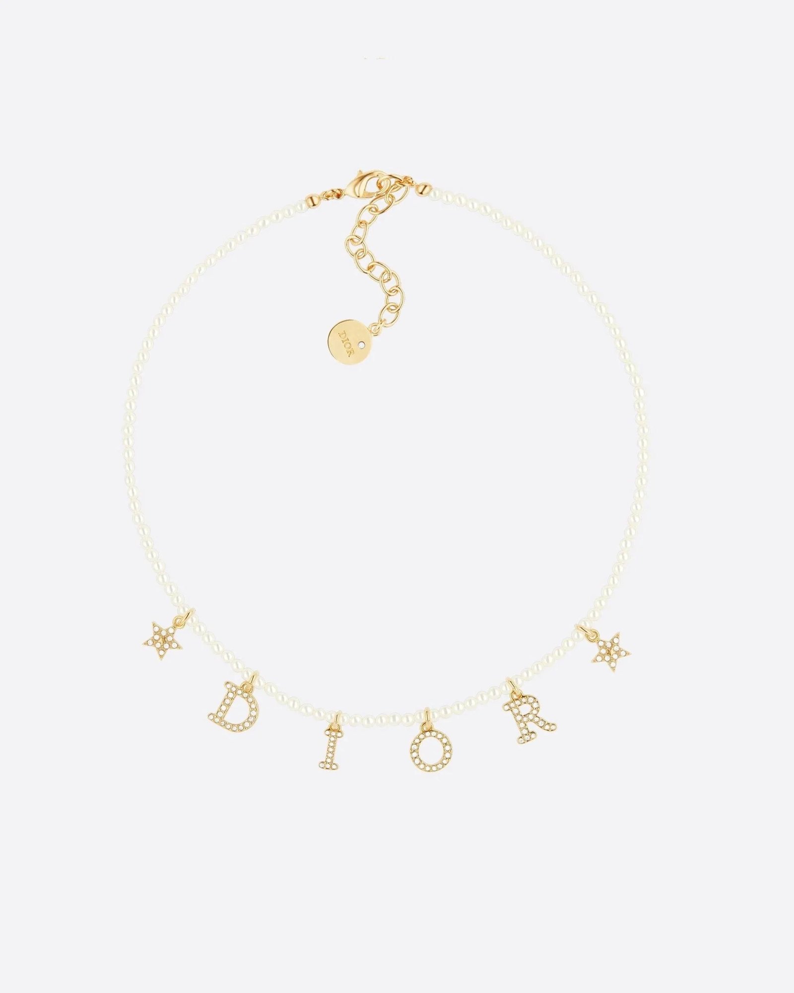 Dio(r)evolution Necklace White Resin Pearls And White Crystals-20257431
