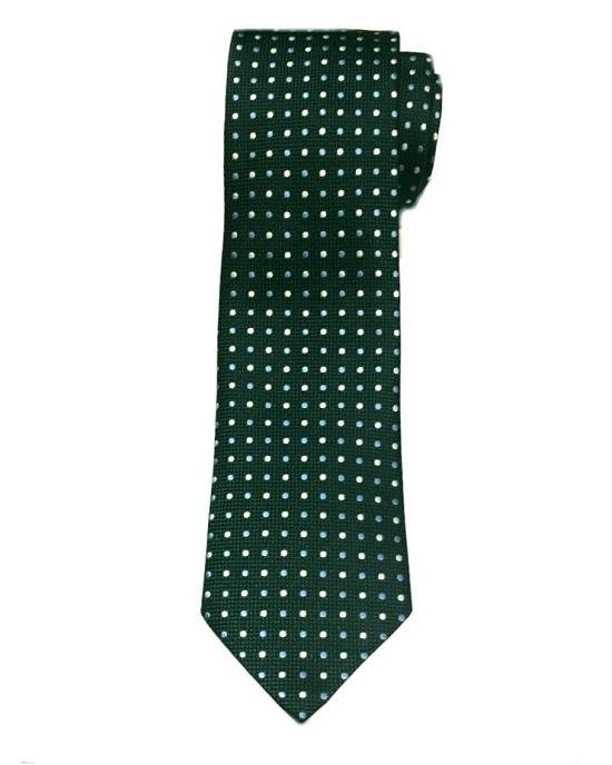 Ermenegildo Zegna Dots Silk Tie, Hunter Green-20223725