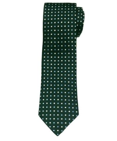 Ermenegildo Zegna Dots Silk Tie, Hunter Green-20223726