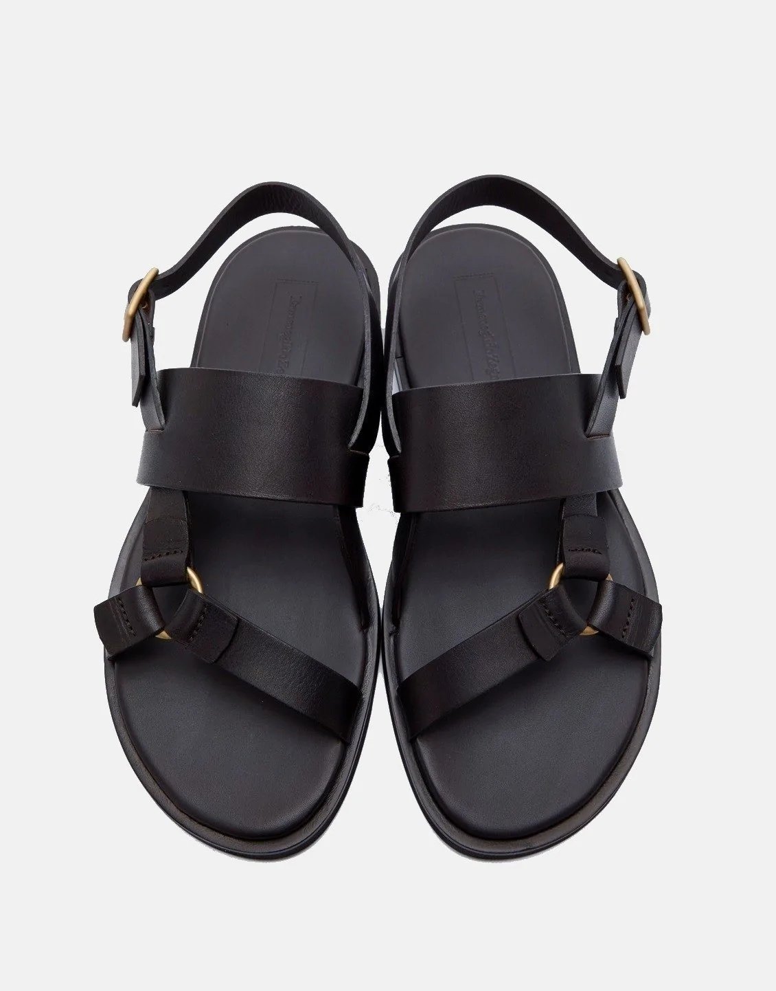 Alternative view of Ermenegildo Zegna Men's Black Calfskin Sandals
