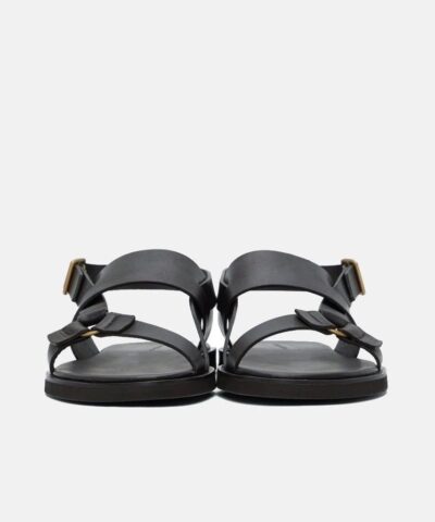 Ermenegildo Zegna Mens Black Calfskin Sandals 20254451 2