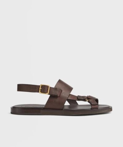 Ermenegildo Zegna Men's Brown Calfskin Sandals-20254467