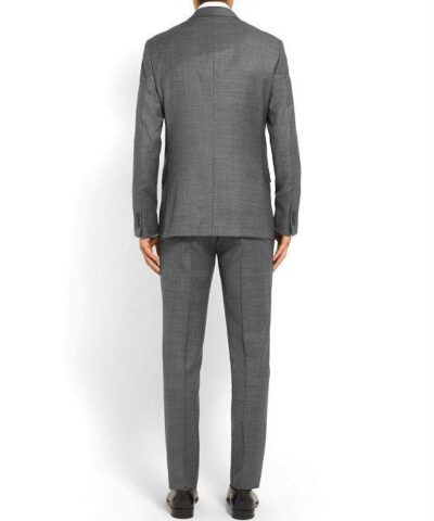 Ermenegildo Zegna Mens Gray houndstooth Two Piece Suit 20227043 2