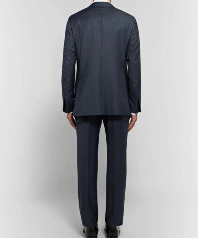 Ermenegildo Zegna Navy Slim Fit Micro Checked Wool Suit 20227204 1