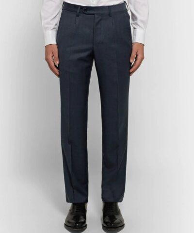 Ermenegildo Zegna Navy Slim Fit Micro Checked Wool Suit 20227204 2