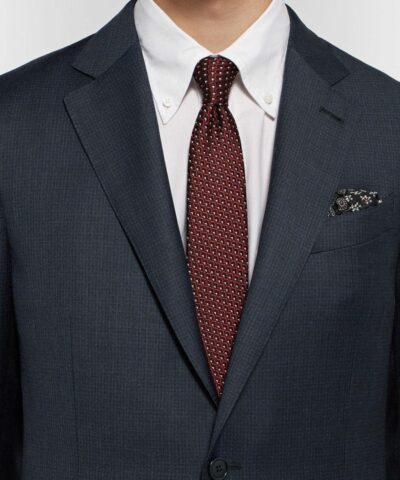 Ermenegildo Zegna Navy Slim Fit Micro Checked Wool Suit 20227204 4