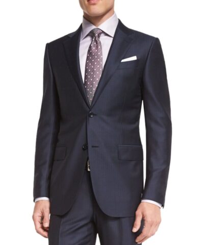 Ermenegildo Zegna Wool Striped Two-Piece Suit, Navy-20227218