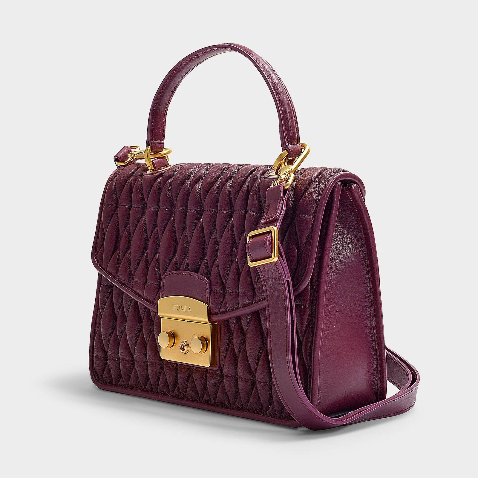 Alternative view of Furla Metropolis Cometa Small Top Handle Bag In Amaranto