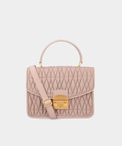 Furla Metropolis Cometa Small Top Handle Bag In Nude-20255001