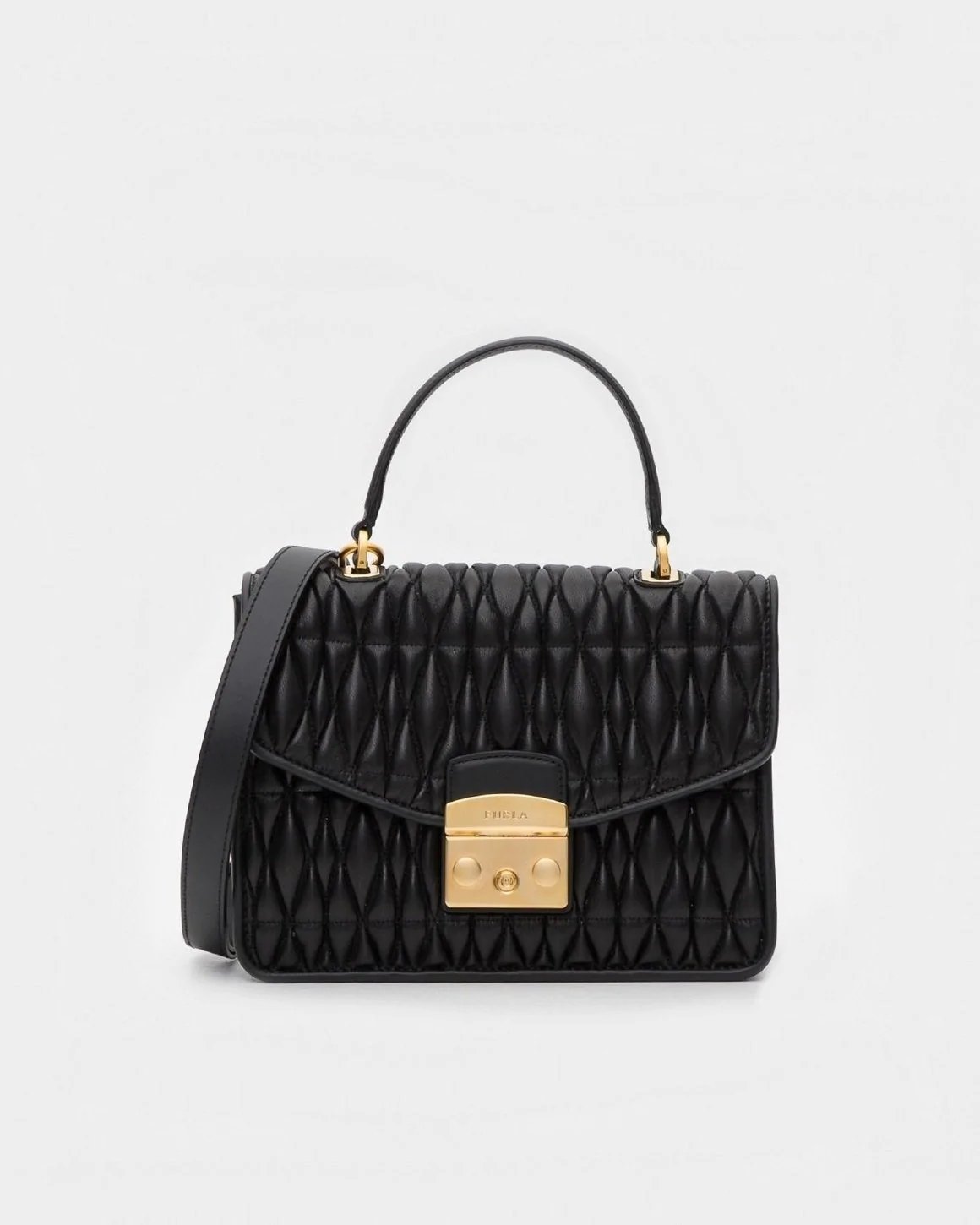 Furla Metropolis Cometa Small Top Handle Bag In Onyx-20255008