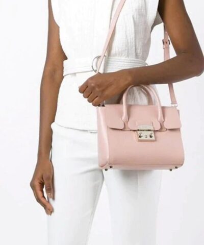 Furla Metropolis Ladies Small Leather Satchel In Moonstone 20254859 1