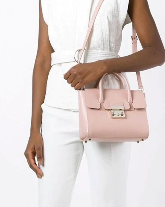 Alternative view of Furla Metropolis Ladies Small Leather Satchel In Moonstone