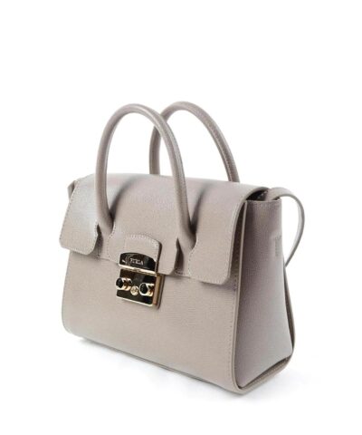Furla Metropolis Ladies Small Leather Satchel In Sabbia b 20254790 2