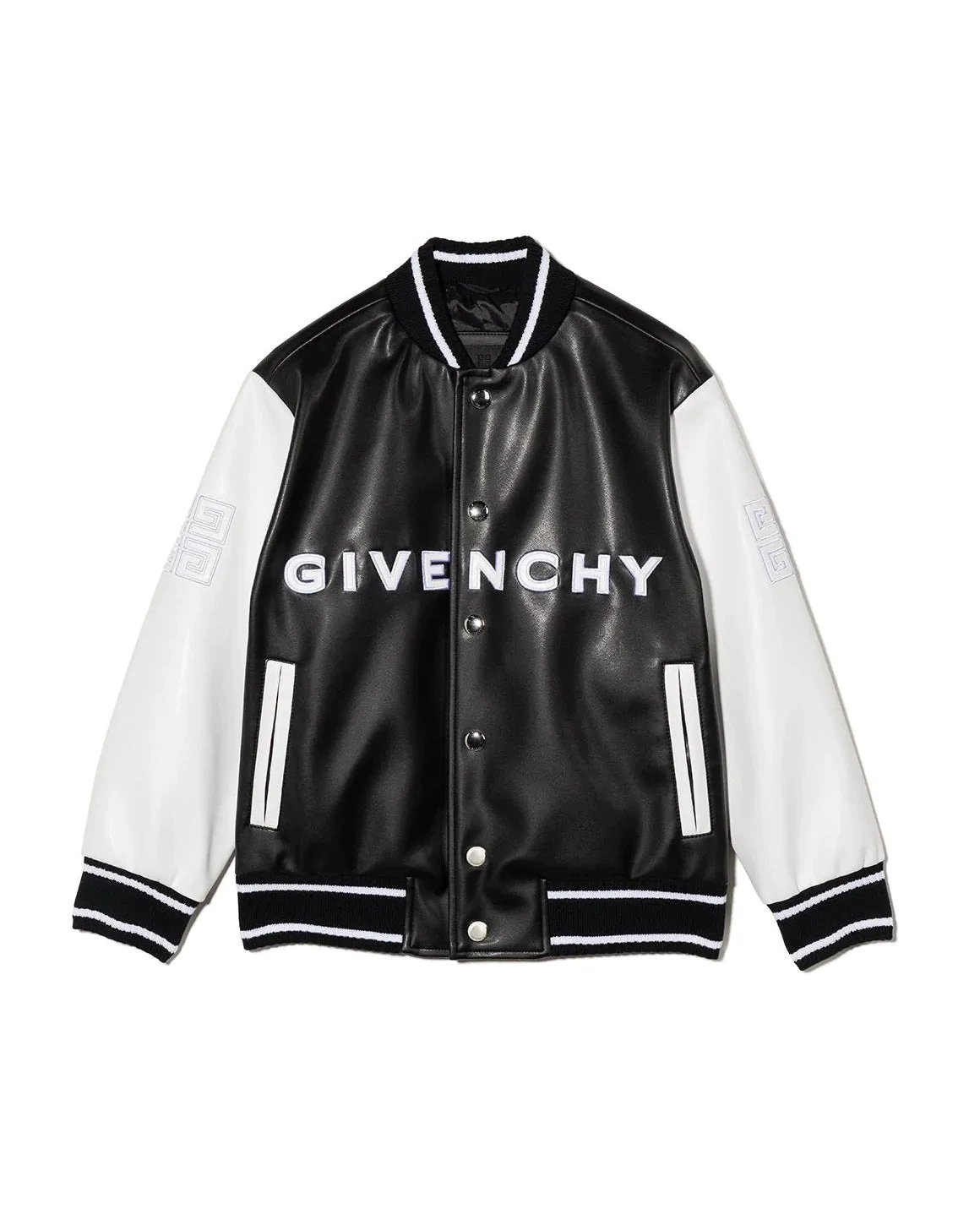 Alternative view of Givenchy Kids Logo-Embroidered Faux-Leather Bomber Jacket
