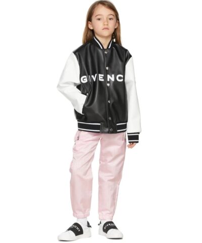 Givenchy Kids Logo Embroidered Faux Leather Bomber Jacket 20240003 2