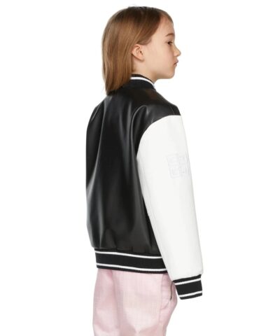 Givenchy Kids Logo Embroidered Faux Leather Bomber Jacket 20240003 4