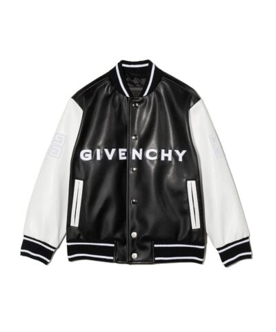 Givenchy Kids Logo-Embroidered Faux-Leather Bomber Jacket-20240007