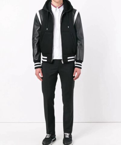 Givenchy Mens Black Hooded Varsity Jacket 20239188 1
