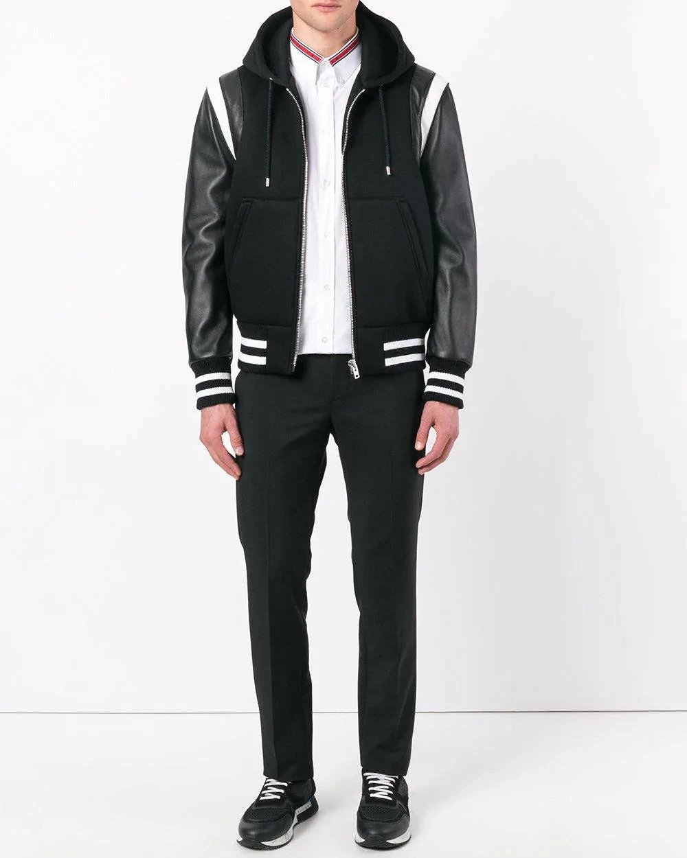 Alternative view of Givenchy Men's Black Hooded Varsity Jacket
