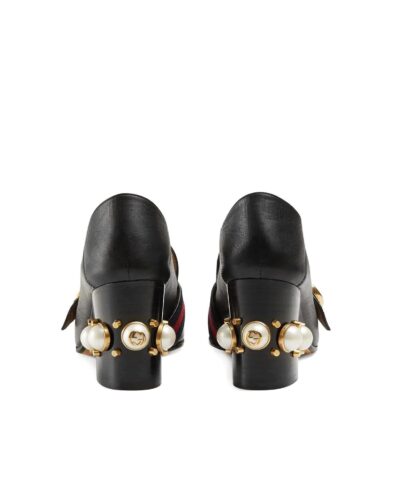 Gucci 80mm Pearl Heel Leather Pumps 20256165 3