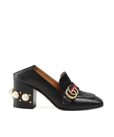 Gucci 80mm Pearl Heel Leather Pumps 20256165 4
