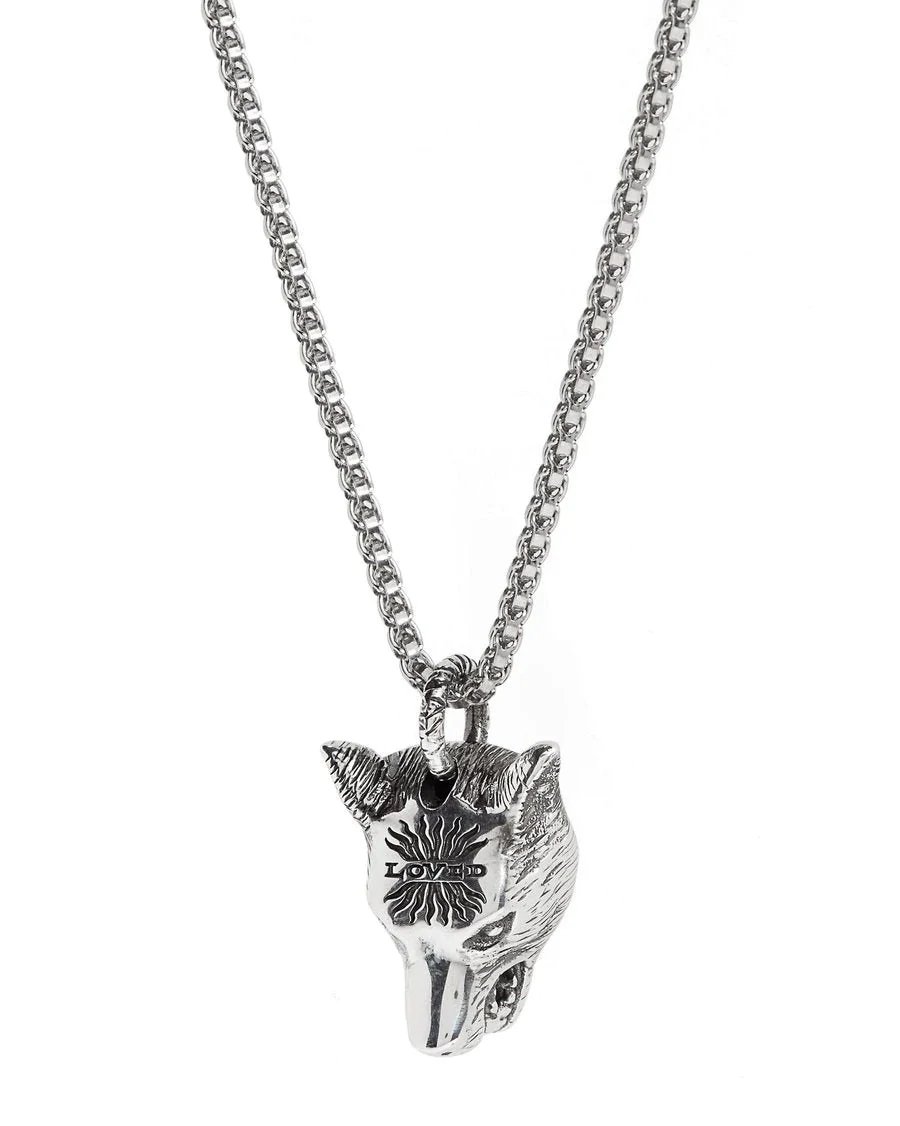 Gucci Anger Forest Wolf's Head Necklace-20257351
