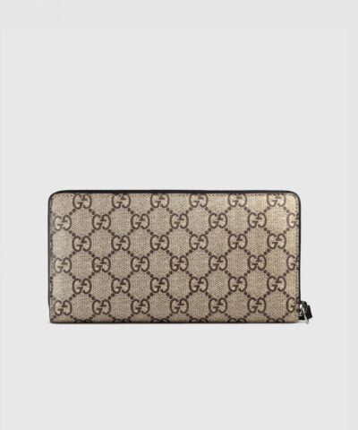 Gucci Bee Print GG Supreme Zip Around Wallet 20251931 2