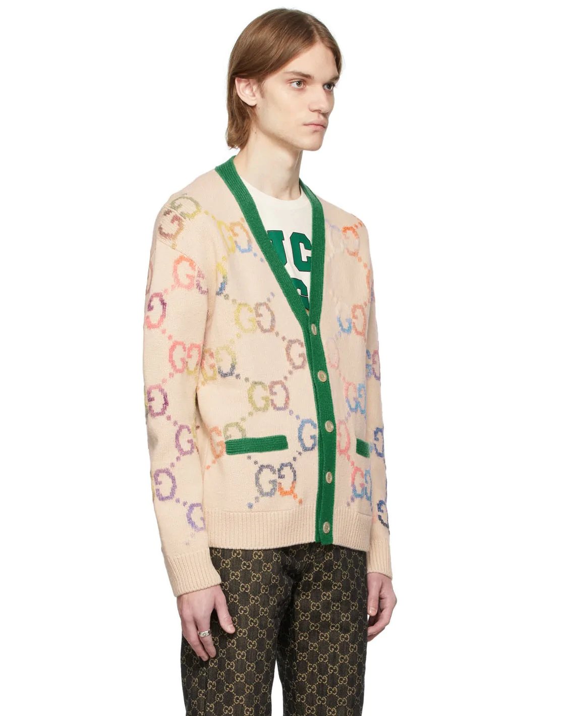 Alternative view of Gucci Beige Lunar New Year 'Gucci Tiger' GG Cardigan