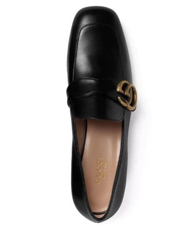 Gucci Black Leather Loafers with Double G 20248851 2