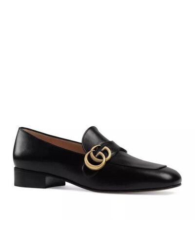 Gucci Black Leather Loafers with Double G 20248851 3