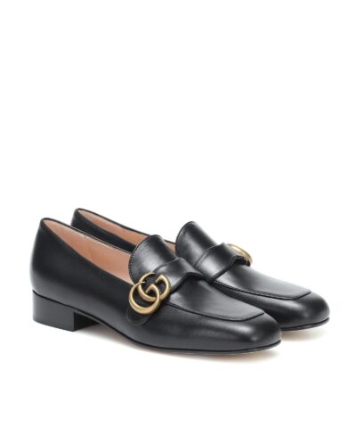 Gucci Black Leather Loafers with Double G 20248851 4