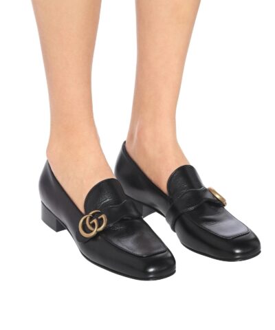 Gucci Black Leather Loafers with Double G 20248851 5