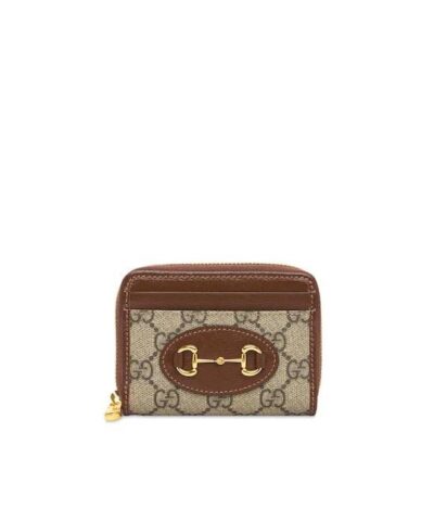 Gucci Brown Monogram Horsebit 1955 Card Case-20247686