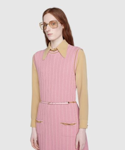 Gucci Double G Chain Pink Dress 20251473 1