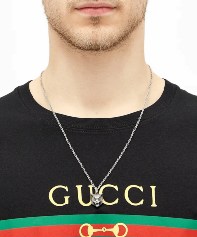 Gucci Feline Head Sterling Silver Necklace 20257357 2