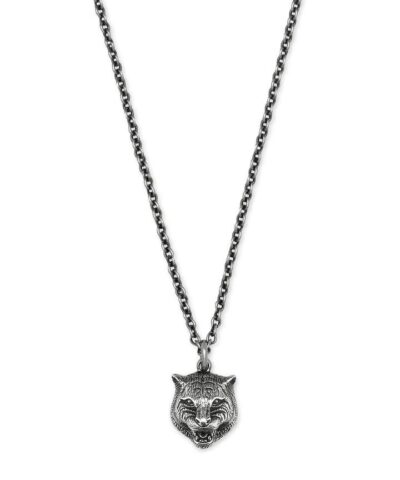Gucci Feline Head Sterling Silver Necklace-20257357
